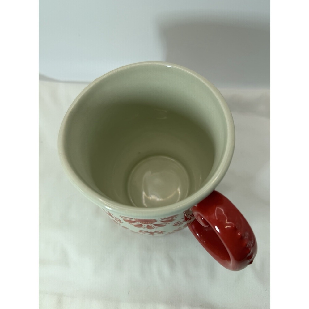 Pioneer Woman Mug Red Floral Burst Oversize Footed Stoneware CoffeeTea Cup 19oz - Picture 6 of 7